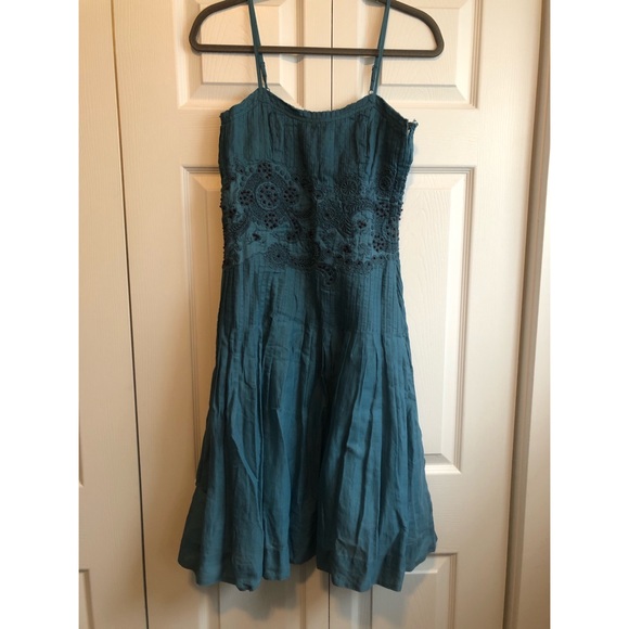 Anthropologie Dresses & Skirts - Anthropologie Odille Teal Beaded Chalet Dress